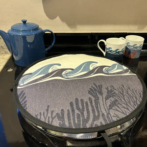 Deep Blue Sea Circular Hob Covers - Night - Mustard and Gray Ltd