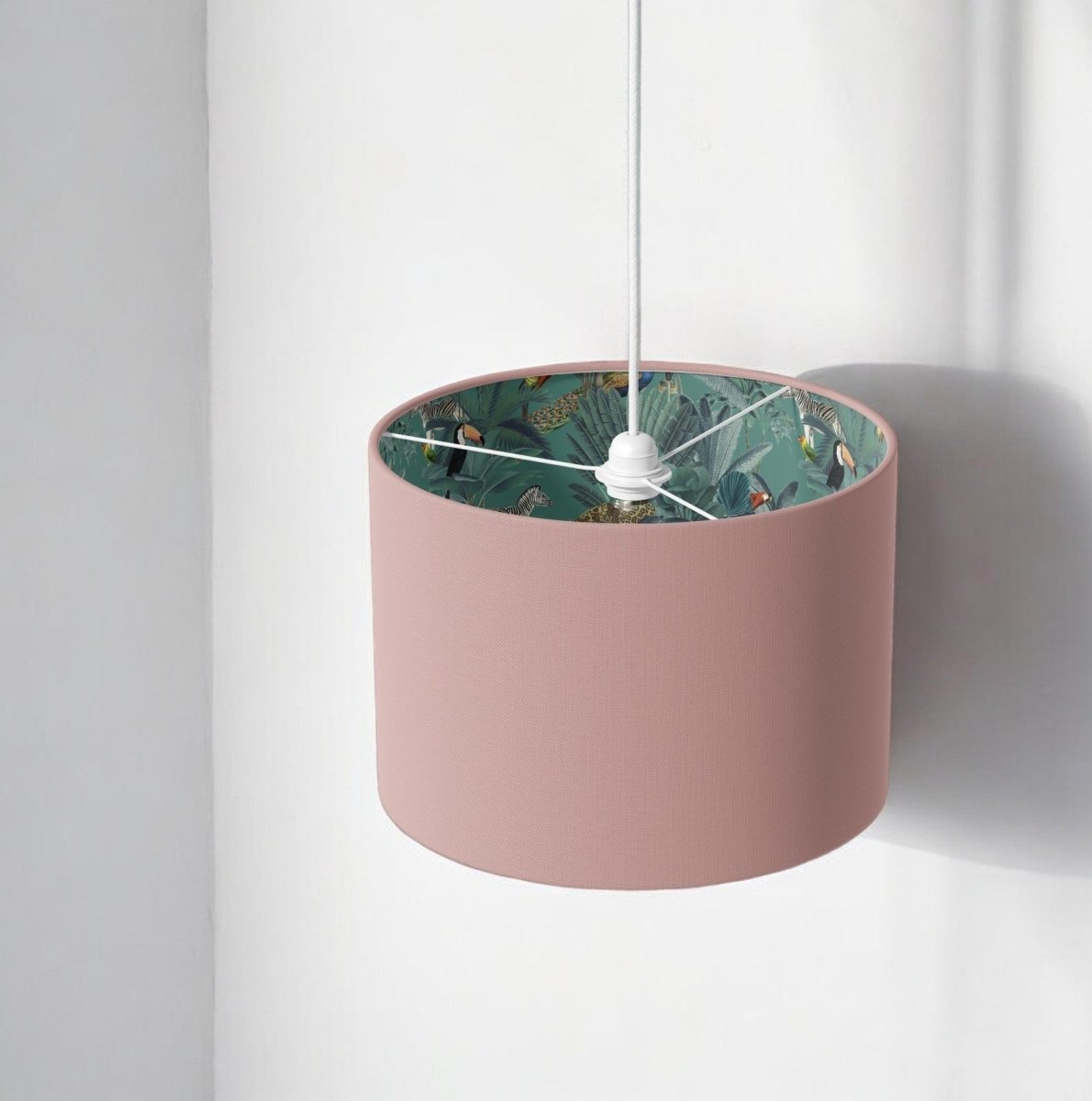 Dusky Pink & Green Darwin Lamp Shade - Mustard and Gray Ltd