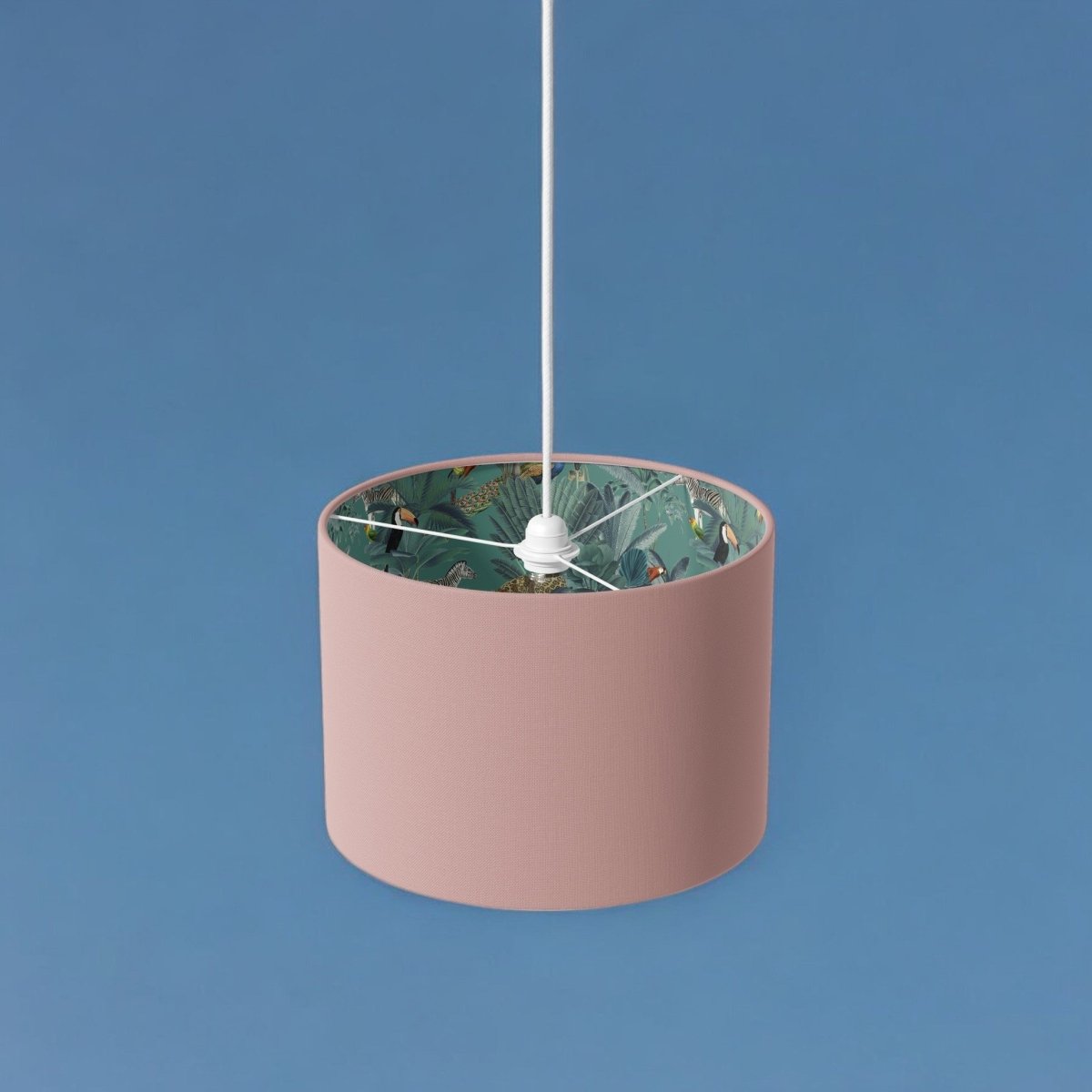 Dusky Pink & Green Darwin Lamp Shade - Mustard and Gray Ltd