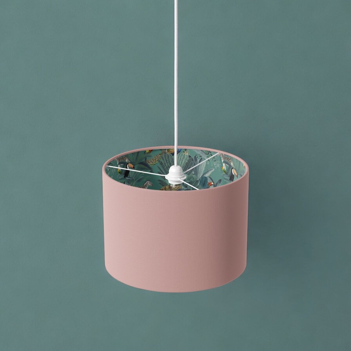Dusky Pink & Green Darwin Lamp Shade - Mustard and Gray Ltd