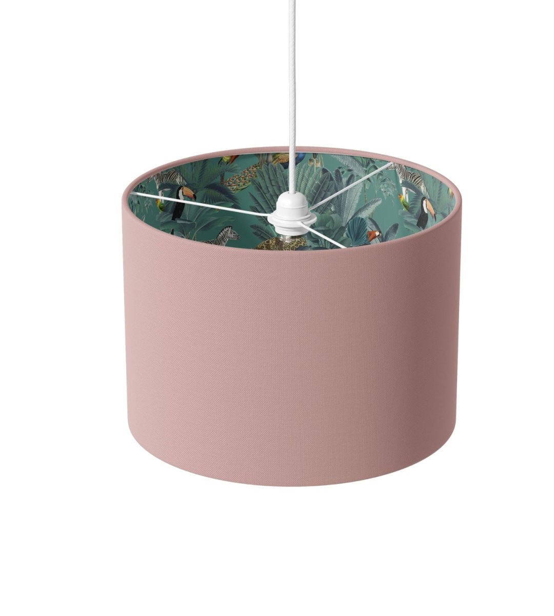 Dusky Pink & Green Darwin Lamp Shade - Mustard and Gray Ltd