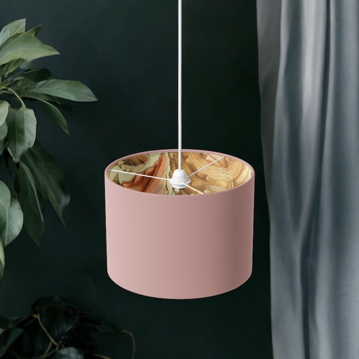 Dusky Pink & Shell Lamp Shade - Mustard and Gray Ltd