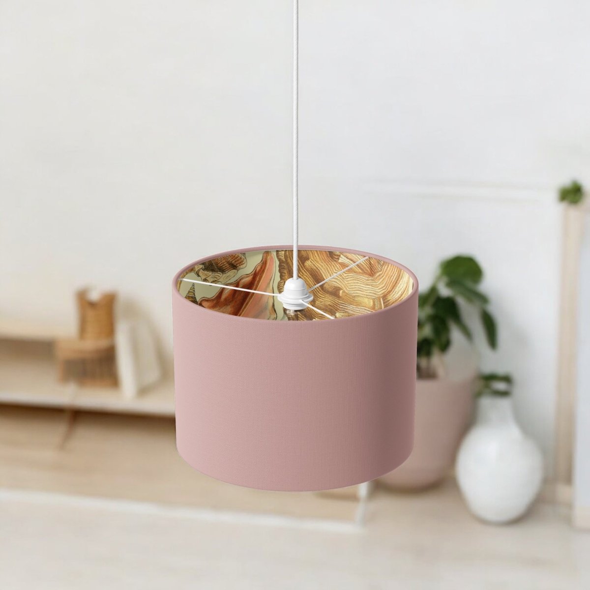 Dusky Pink & Shell Lamp Shade - Mustard and Gray Ltd