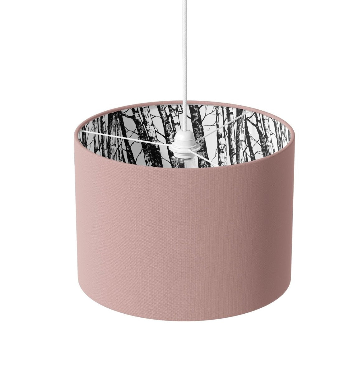 Dusky Pink & Silver Birch Lamp Shade - Mustard and Gray Ltd