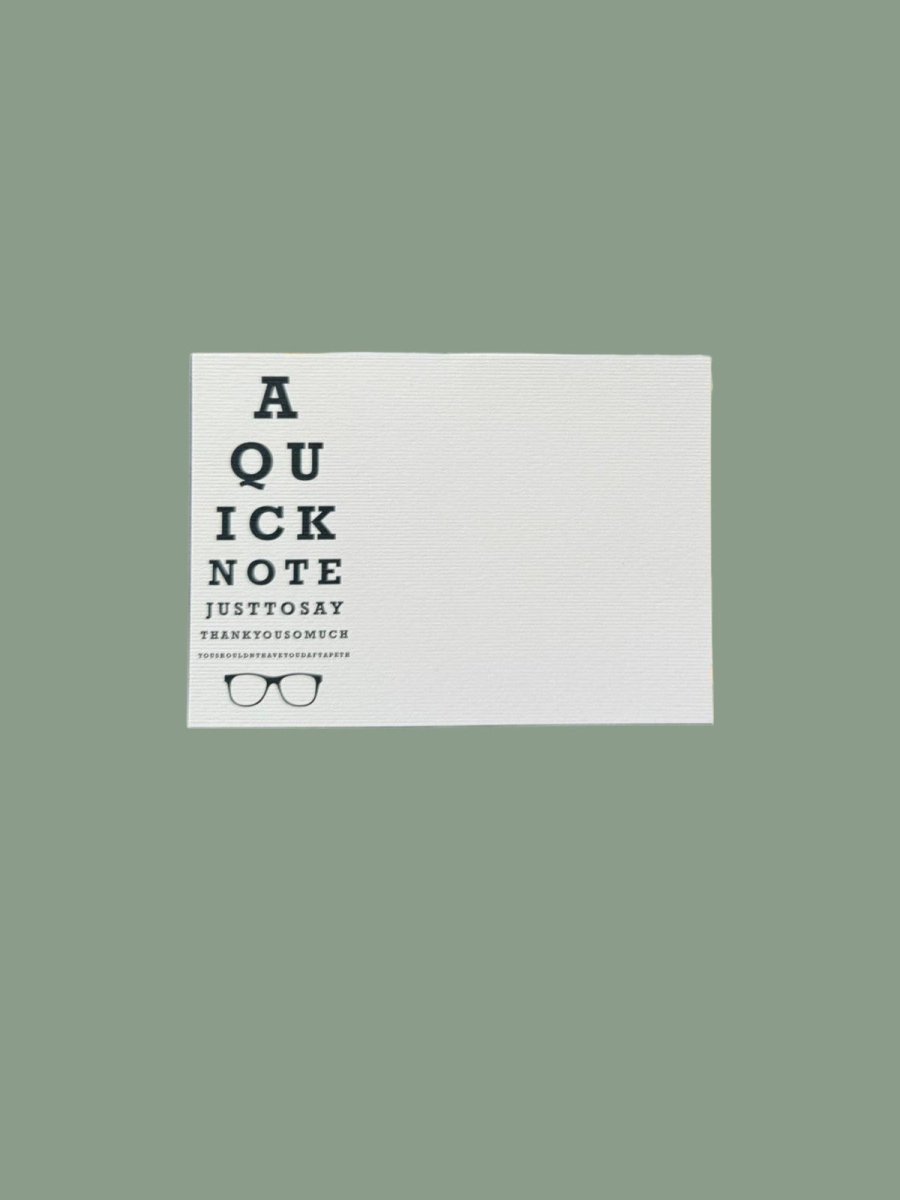 Eye Test Thank You Notecards