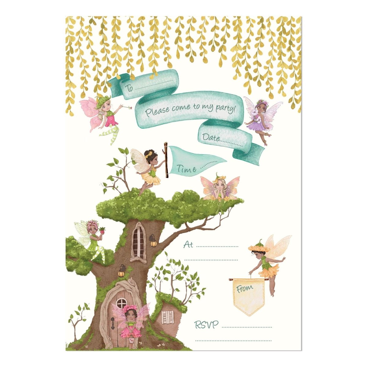 Fairy Birthday Party Invitations - Mustard and Gray Ltd