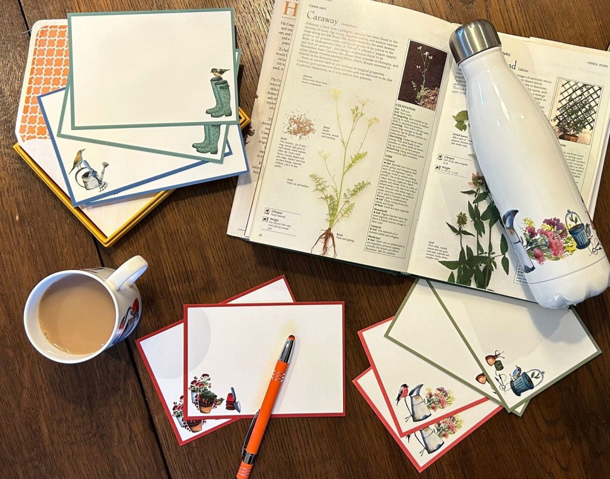 Garden Birds Notecards - Mustard and Gray Ltd
