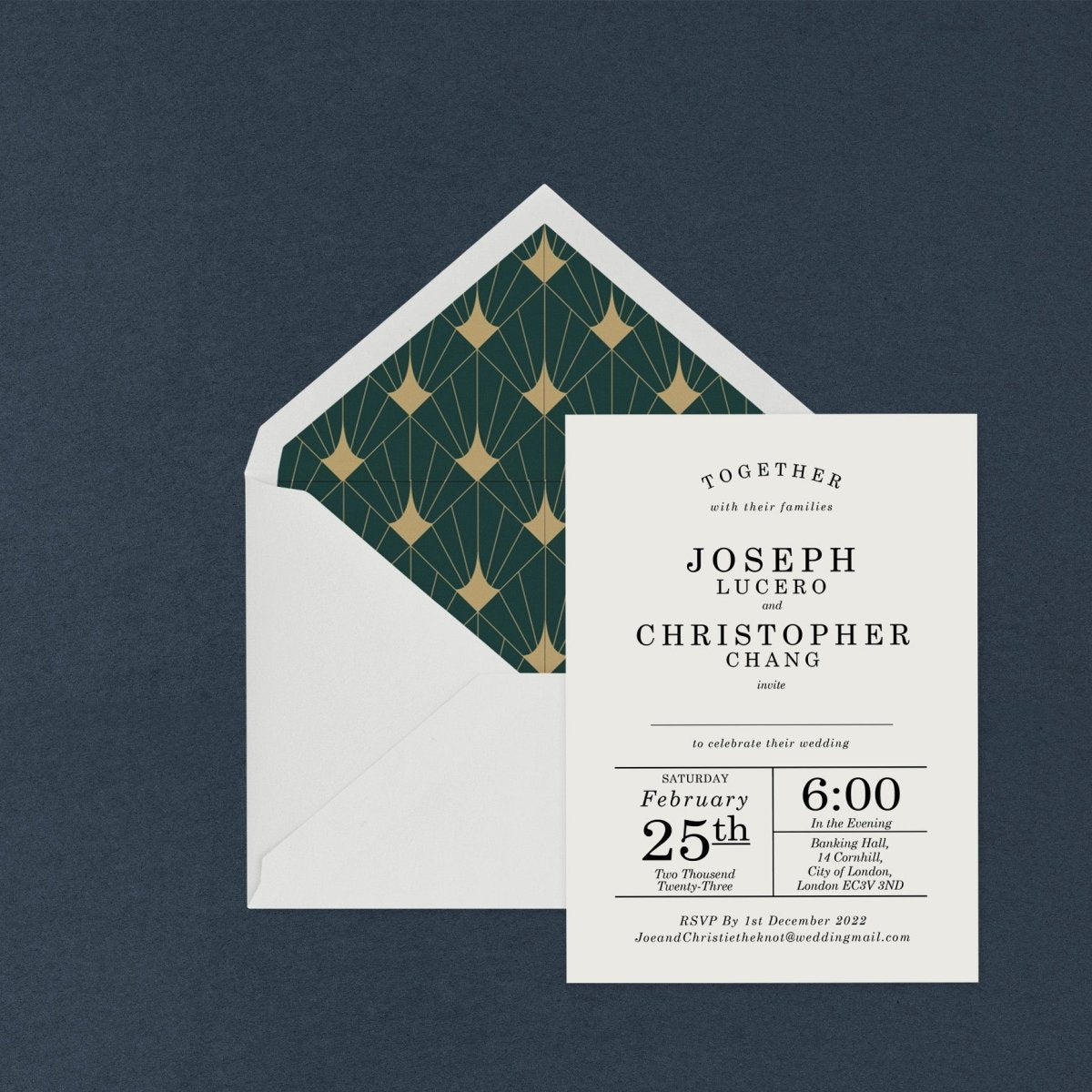 Gatsby Wedding Envelope Liners