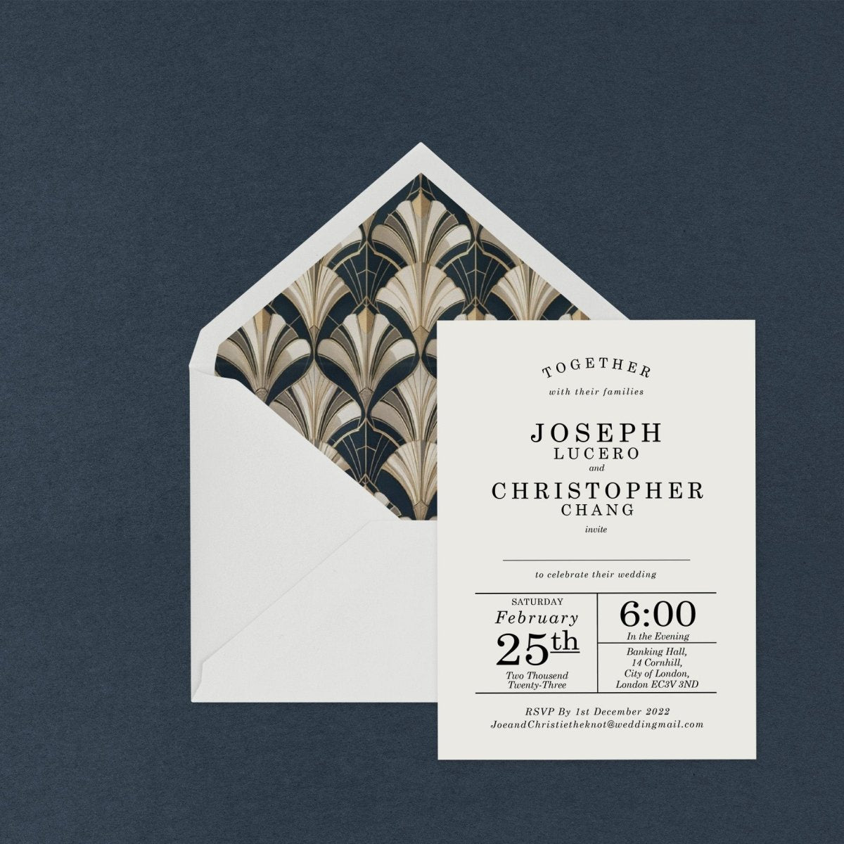 Gatsby Wedding Envelope Liners