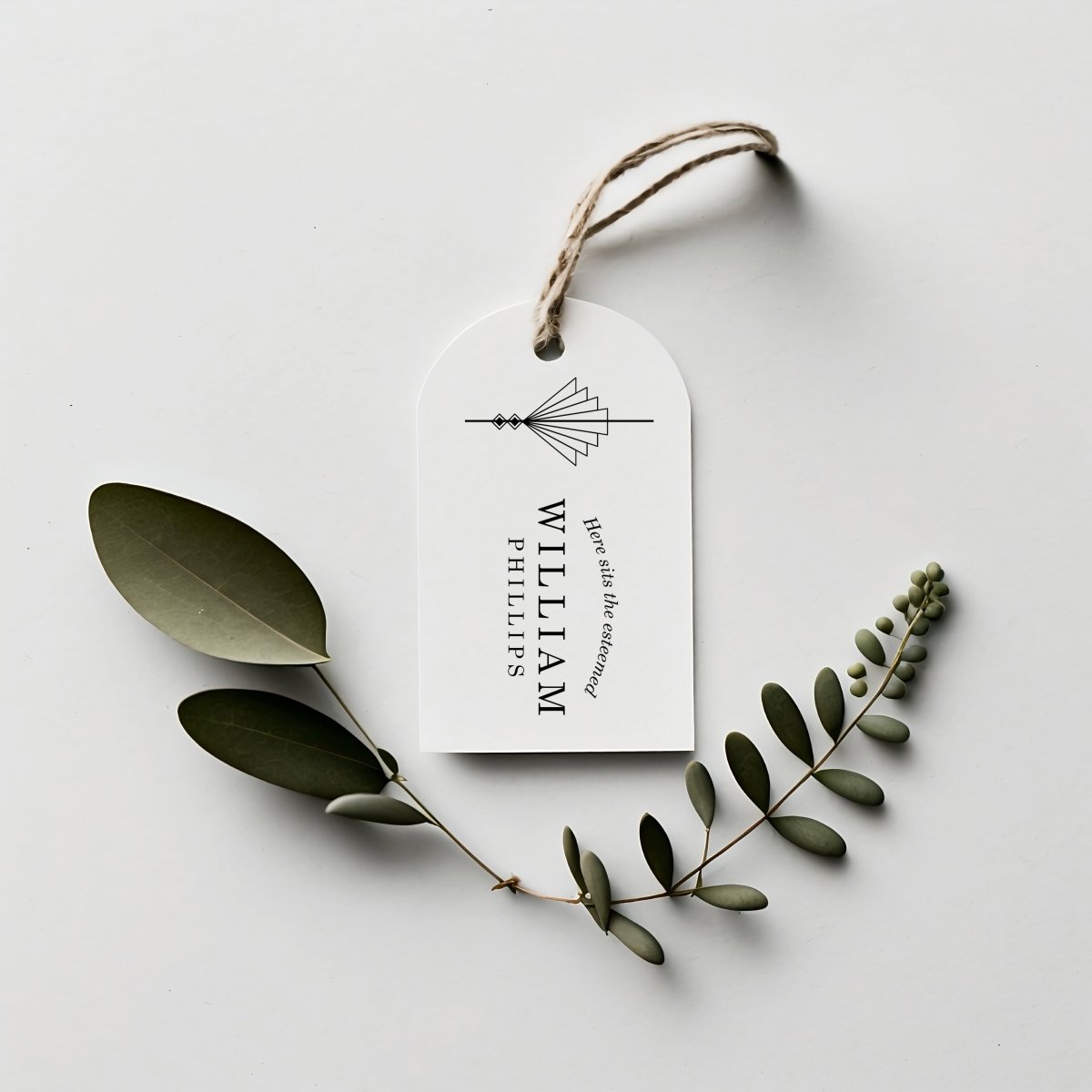 Gatsby Wedding 'Luggage Tag' Place Cards