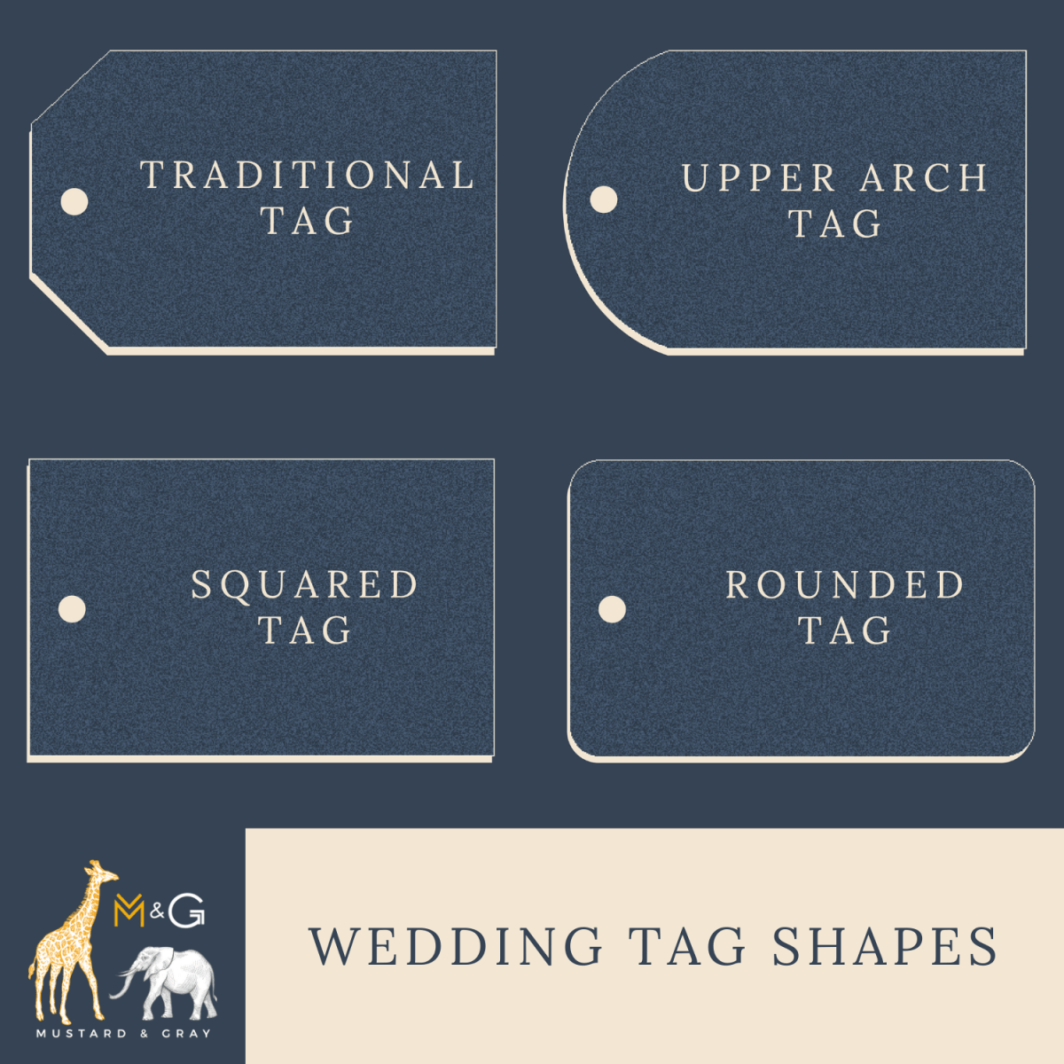 a set of four tags with a giraffe and a giraffe