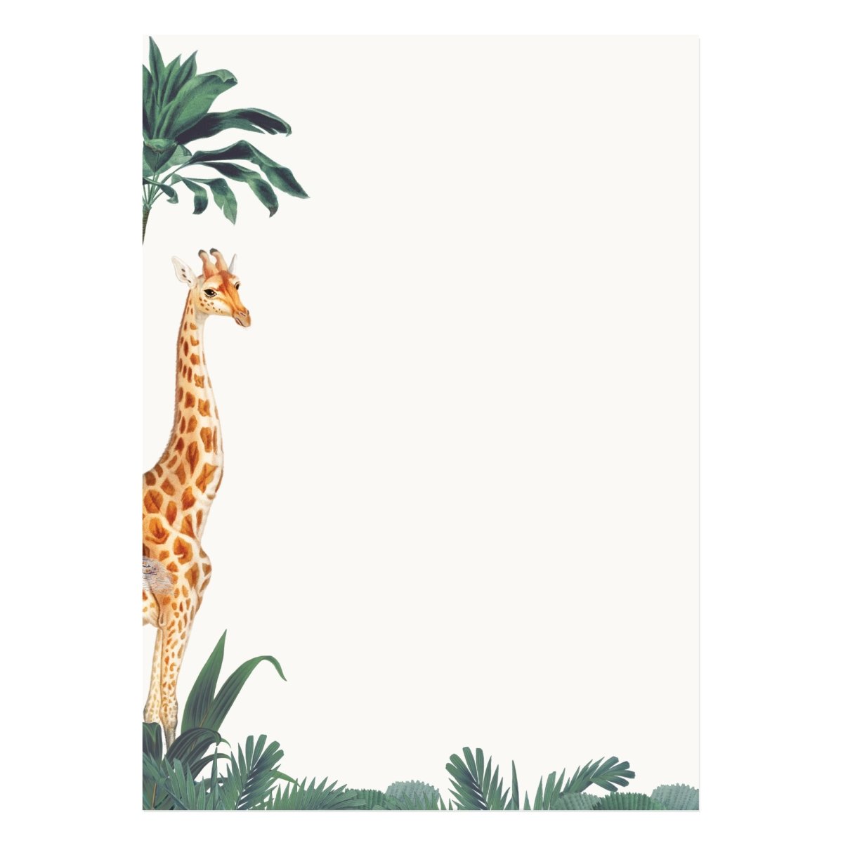 Giraffe Letter Paper - Wove A5 Writing Paper - Mustard and Gray Ltd