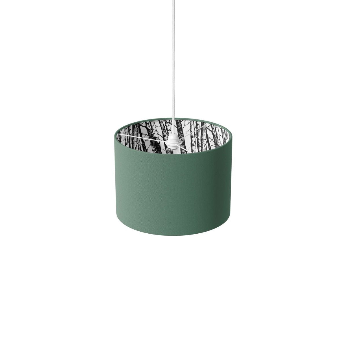 Green and Silver Birch Lamp Shade - Mustard and Gray Ltd