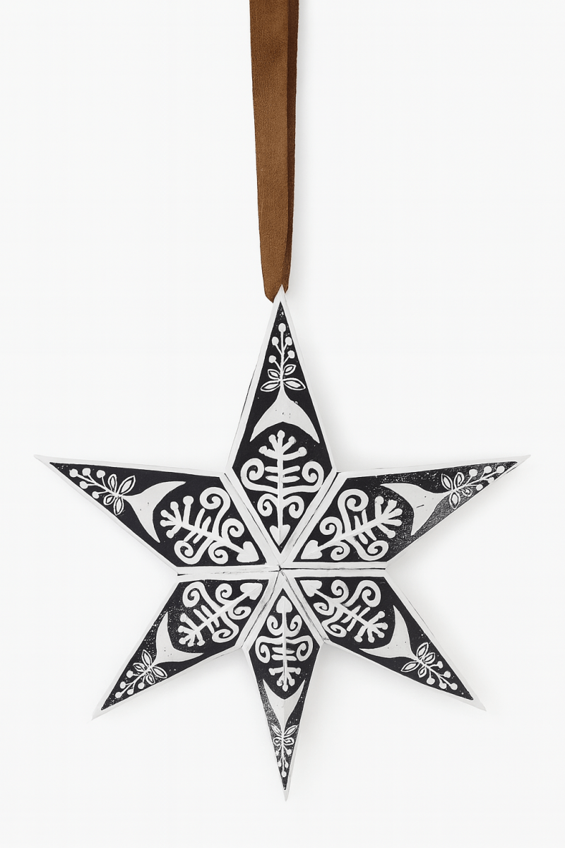 Handcrafted 3D Lino Cut Paper Star