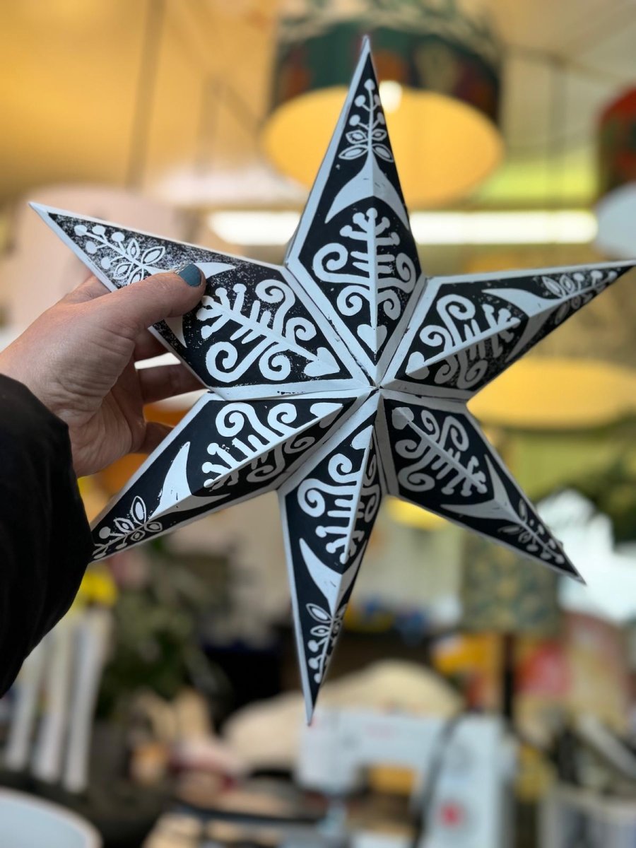 Handcrafted 3D Lino Cut Paper Star