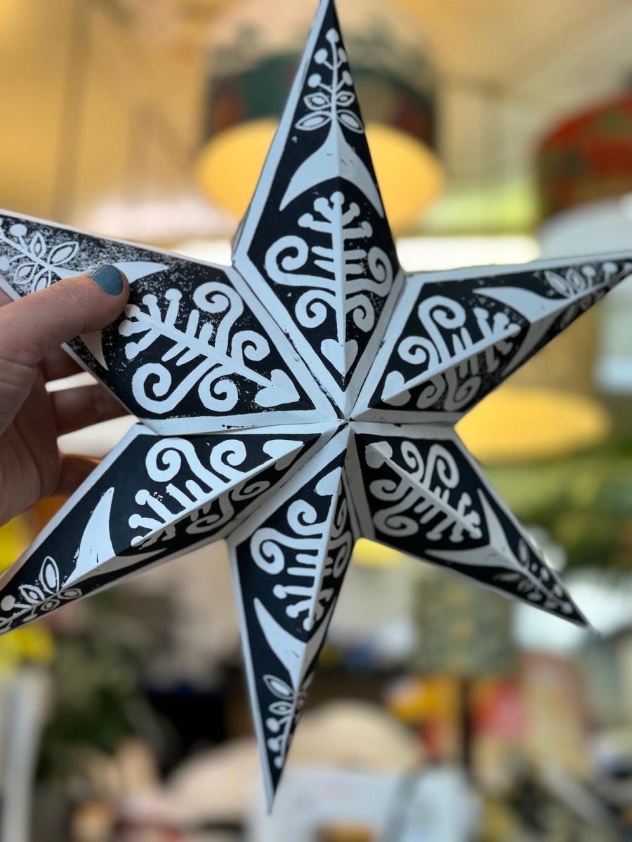 Handcrafted 3D Lino Cut Paper Star