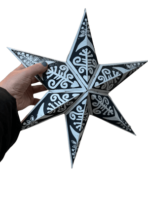 Handcrafted 3D Lino Cut Paper Star