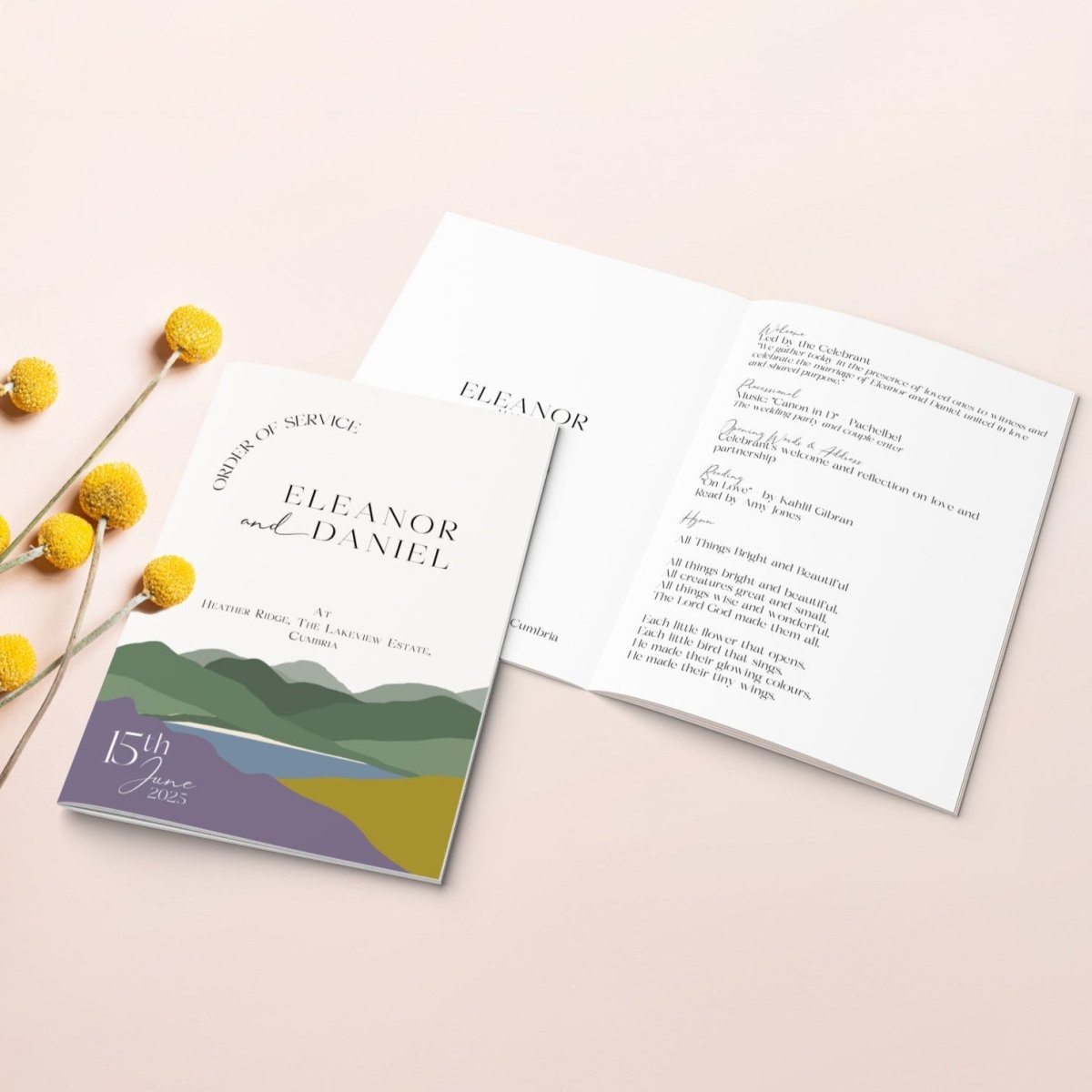 Hills Heather and Gorse Order of Service