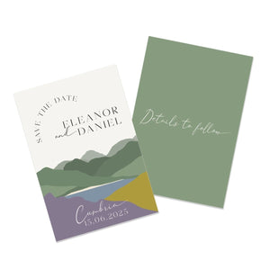 Hills Heather and Gorse Save the Date Cards