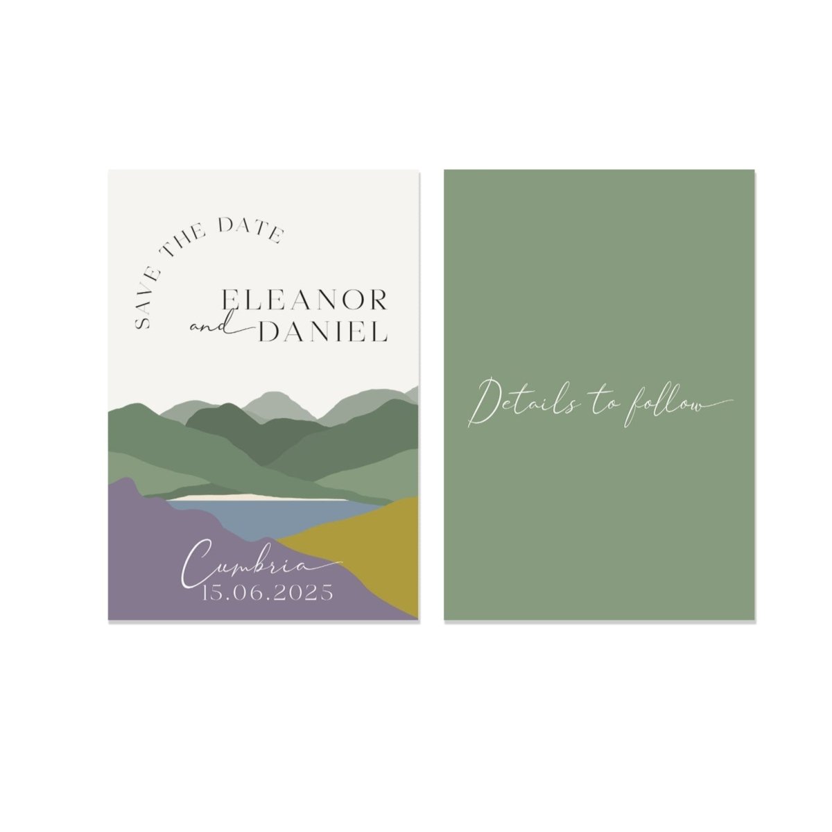 Hills Heather and Gorse Save the Date Cards