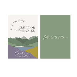 Hills Heather and Gorse Save the Date Cards