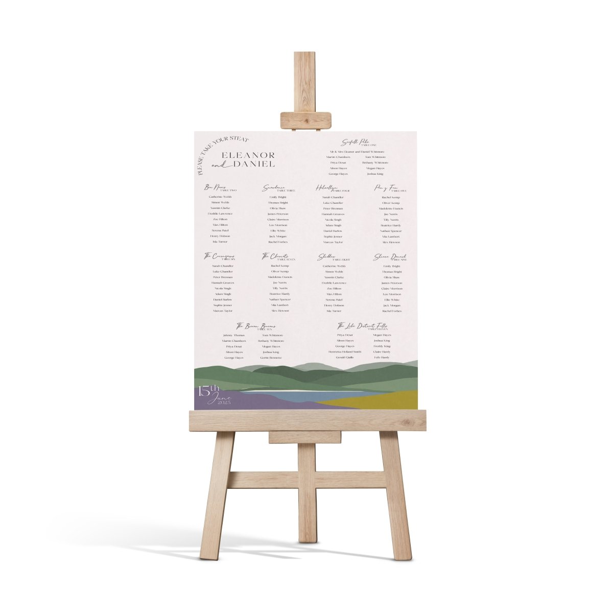 Hills Heather and Gorse Table Plan