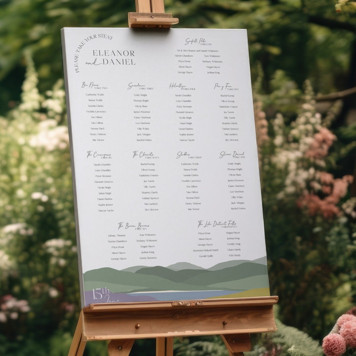 Hills Heather and Gorse Table Plan