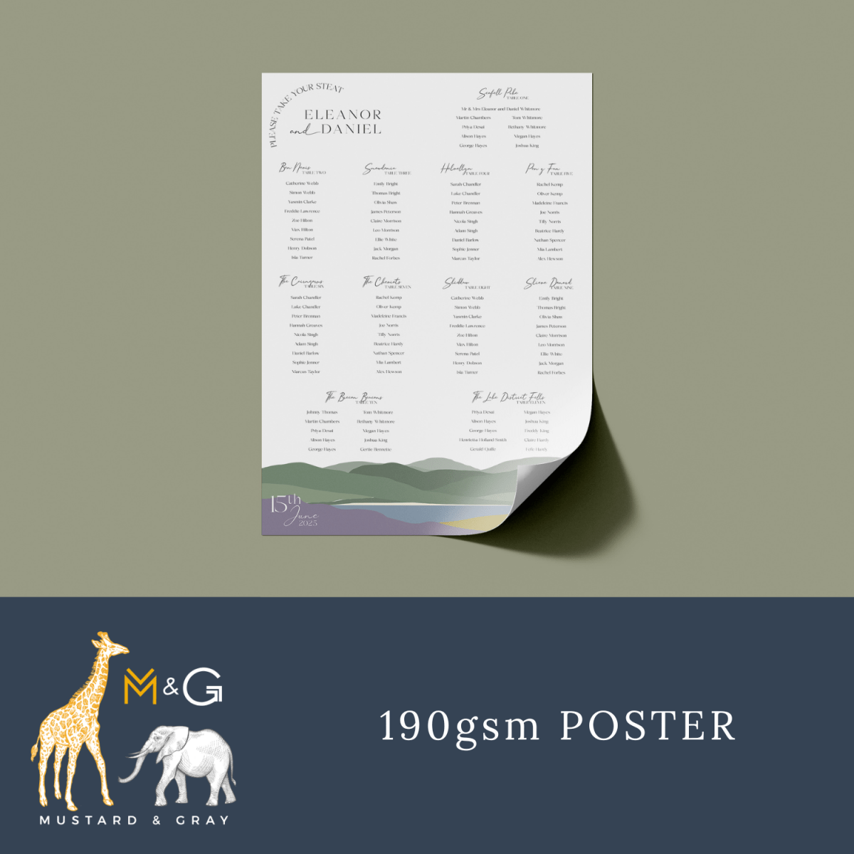 Hills Heather and Gorse Table Plan