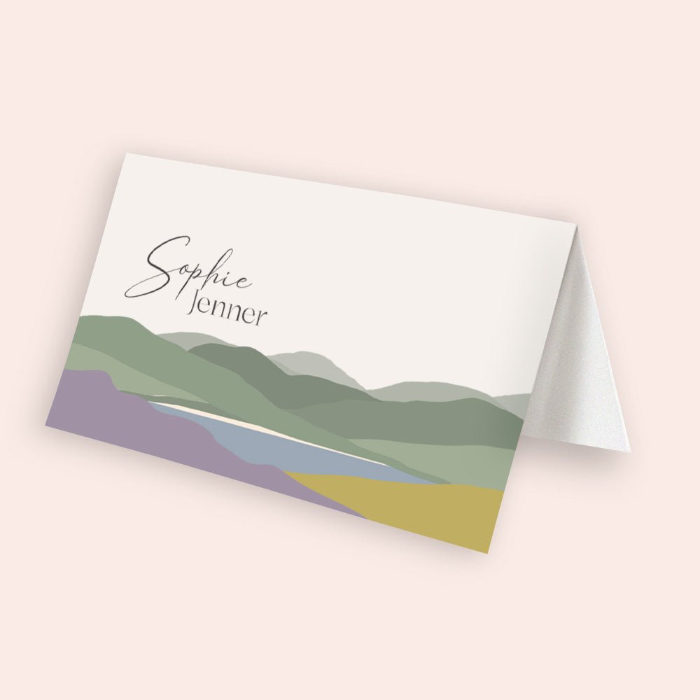 Hills Heather and Gorse Wedding Place Cards