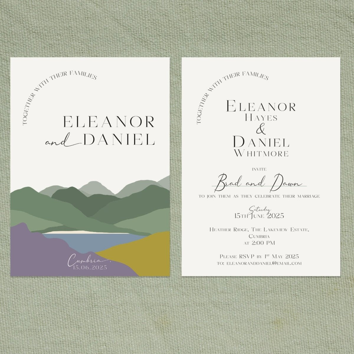 Hills Heather & Gorse Wedding Invitations