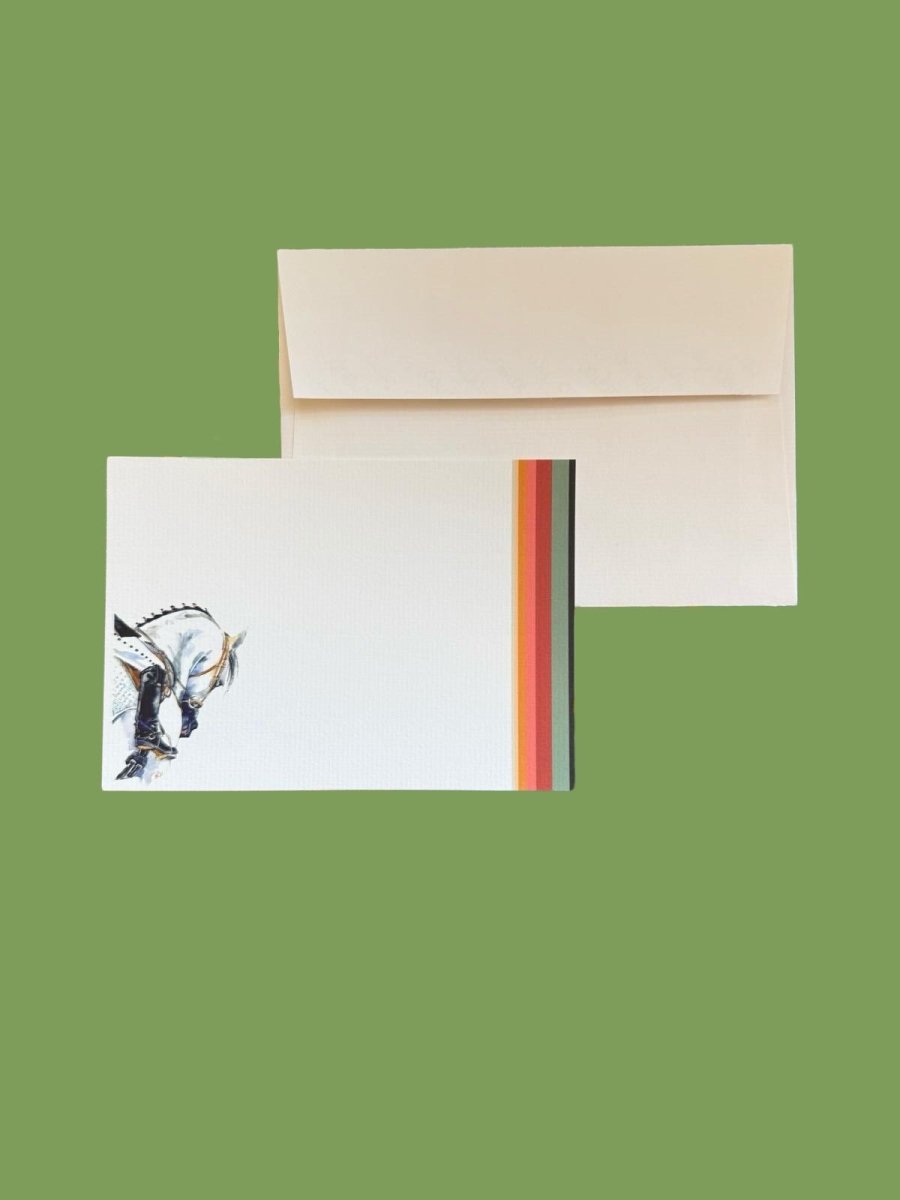Horse Stripe Notecard Set with Laid Envelopes