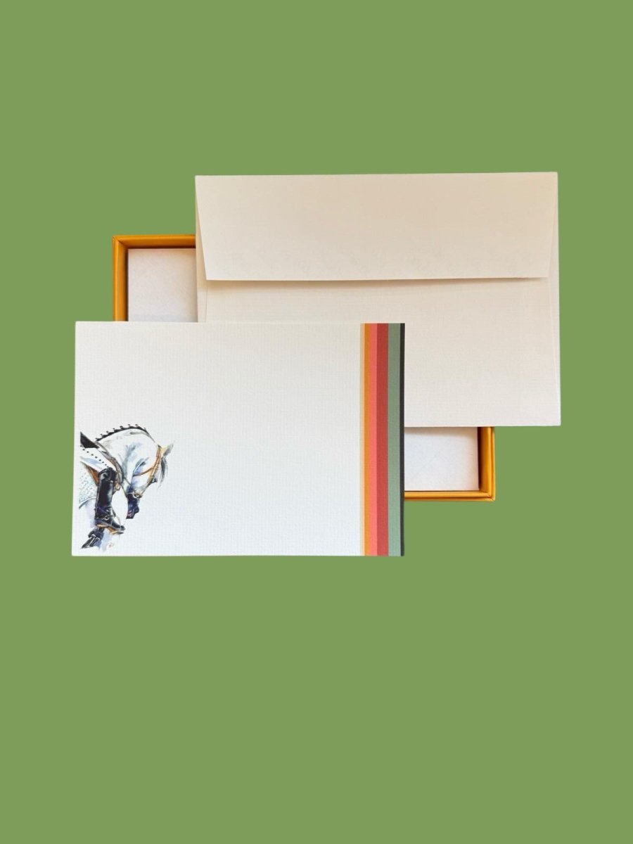 Horse Stripe Notecard Set with Laid Envelopes