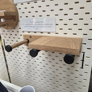 Hue & Hook; Hook Oak Peg Rail with Moveable Shelf