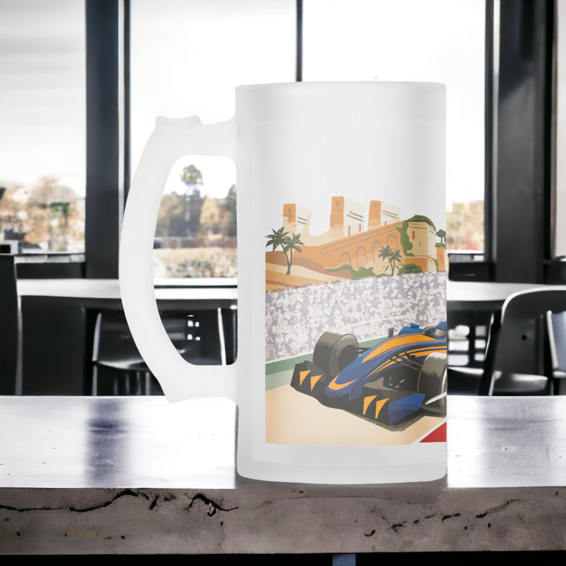 Motor Racing Frosted Beer Stein