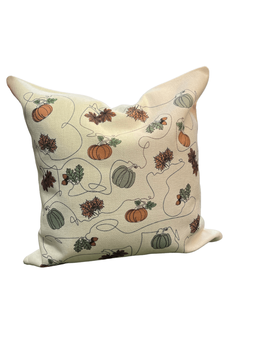 Ink and Hue - Autumn Cushion - Mustard and Gray Ltd