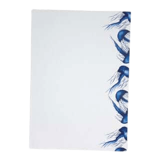 Jelly Fish Letter Paper - Wove A5 Writing Paper - Mustard and Gray Ltd