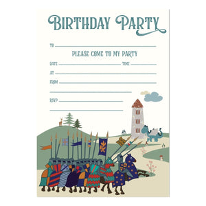 Knights at Dragon Castle Party Invitations - Mustard and Gray Ltd
