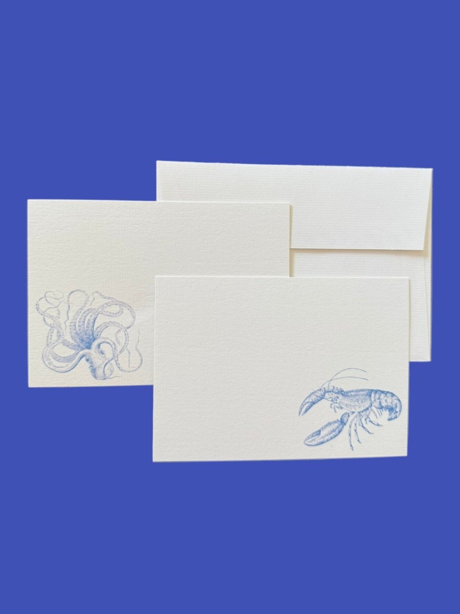 Kraken and Pinch Notecard Set with Laid Envelopes