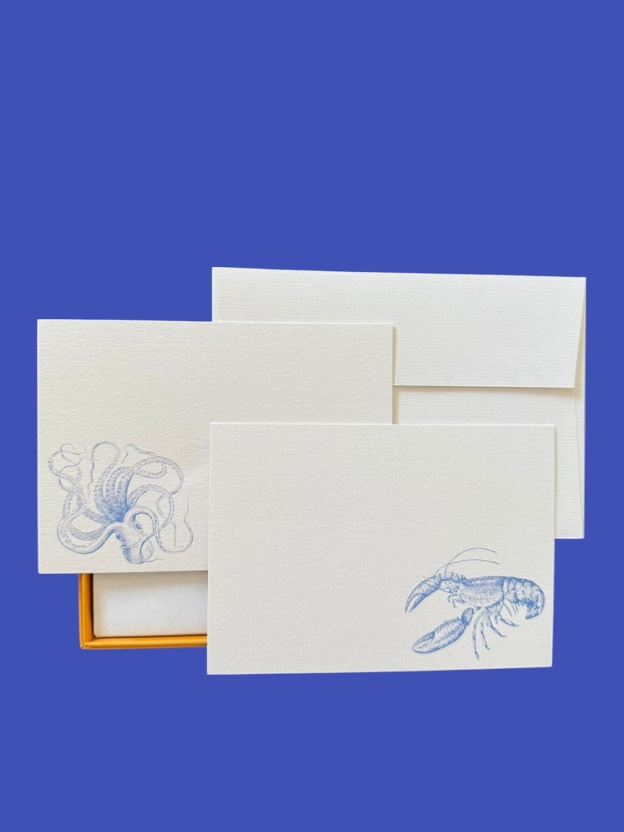Kraken and Pinch Notecard Set with Laid Envelopes