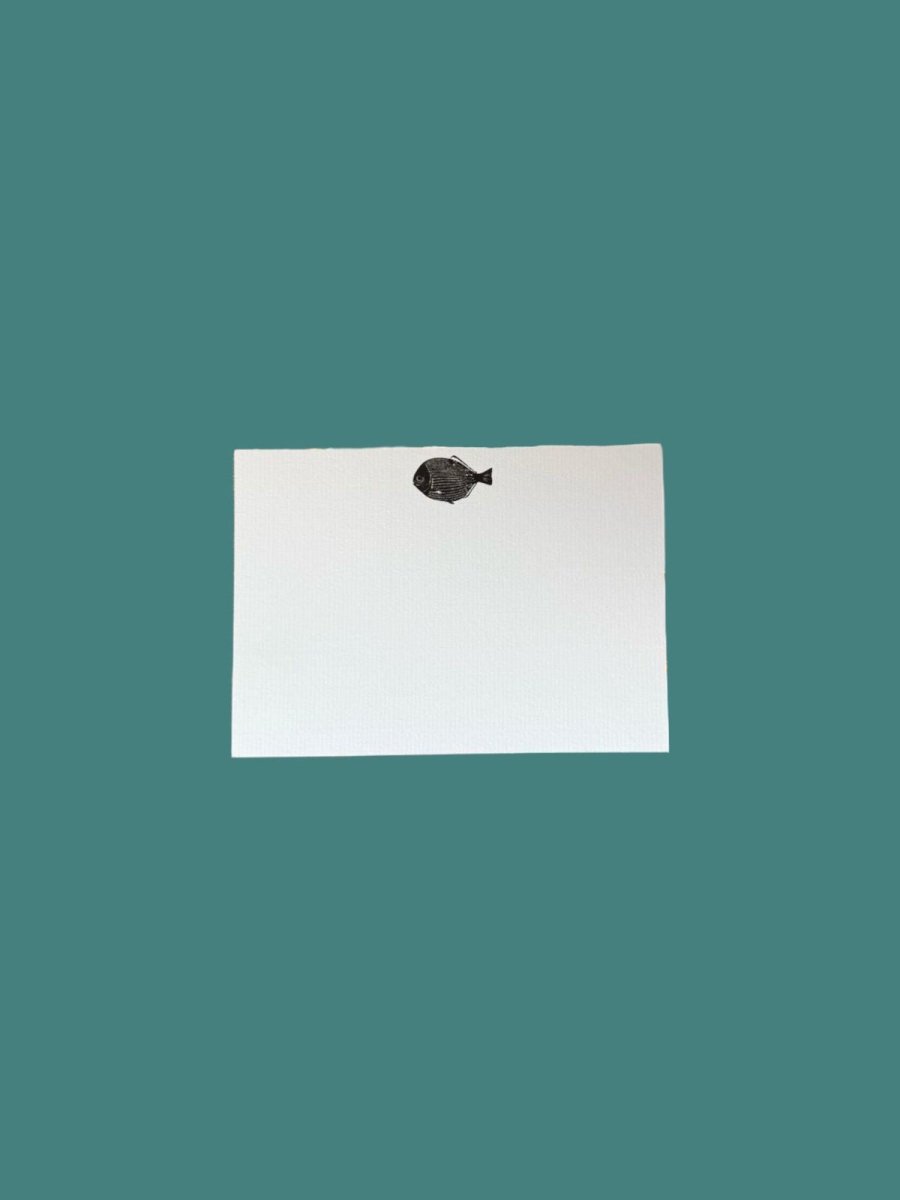 Lino Fish with Laid Envelopes