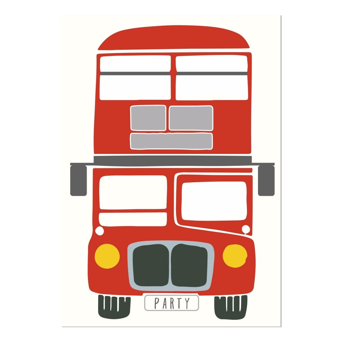 London Bus Party Invitations - Mustard and Gray Ltd