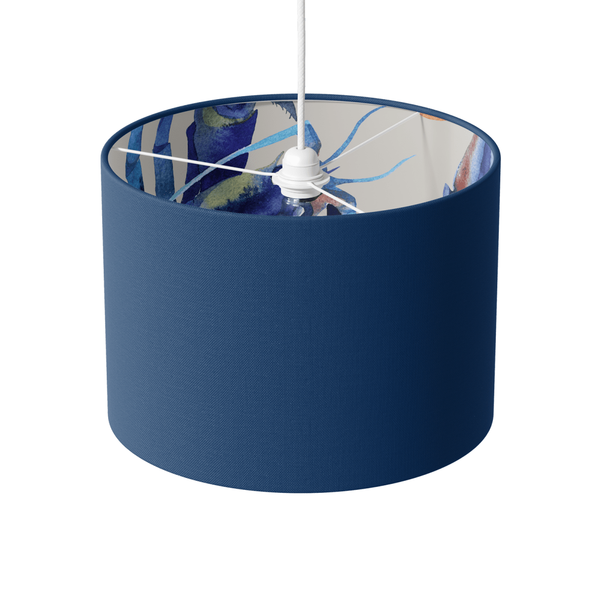 Navy and Lobster Lamp Shade - Mustard and Gray Ltd