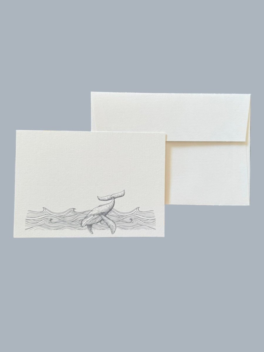 Night Whale Notecard Set with Laid Envelopes