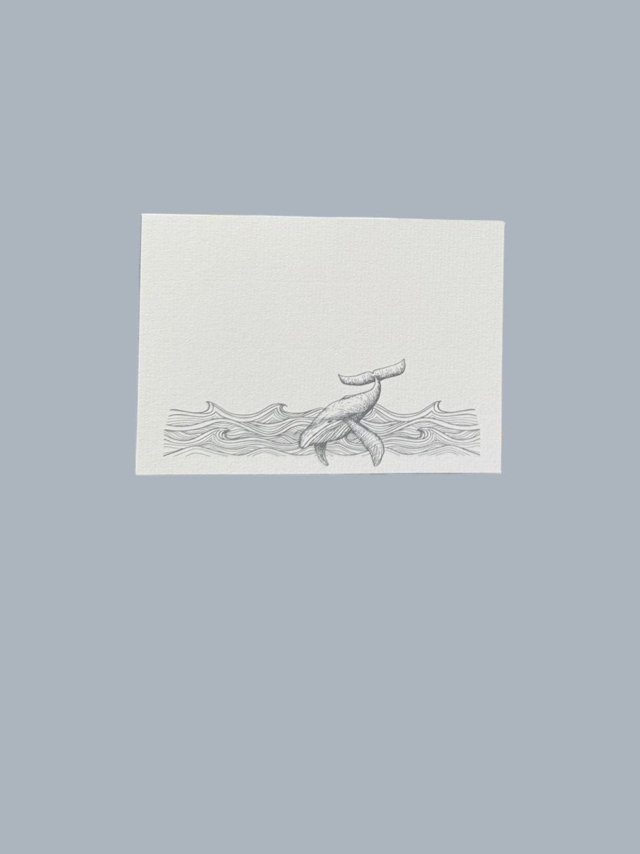 Night Whale Notecard Set with Laid Envelopes