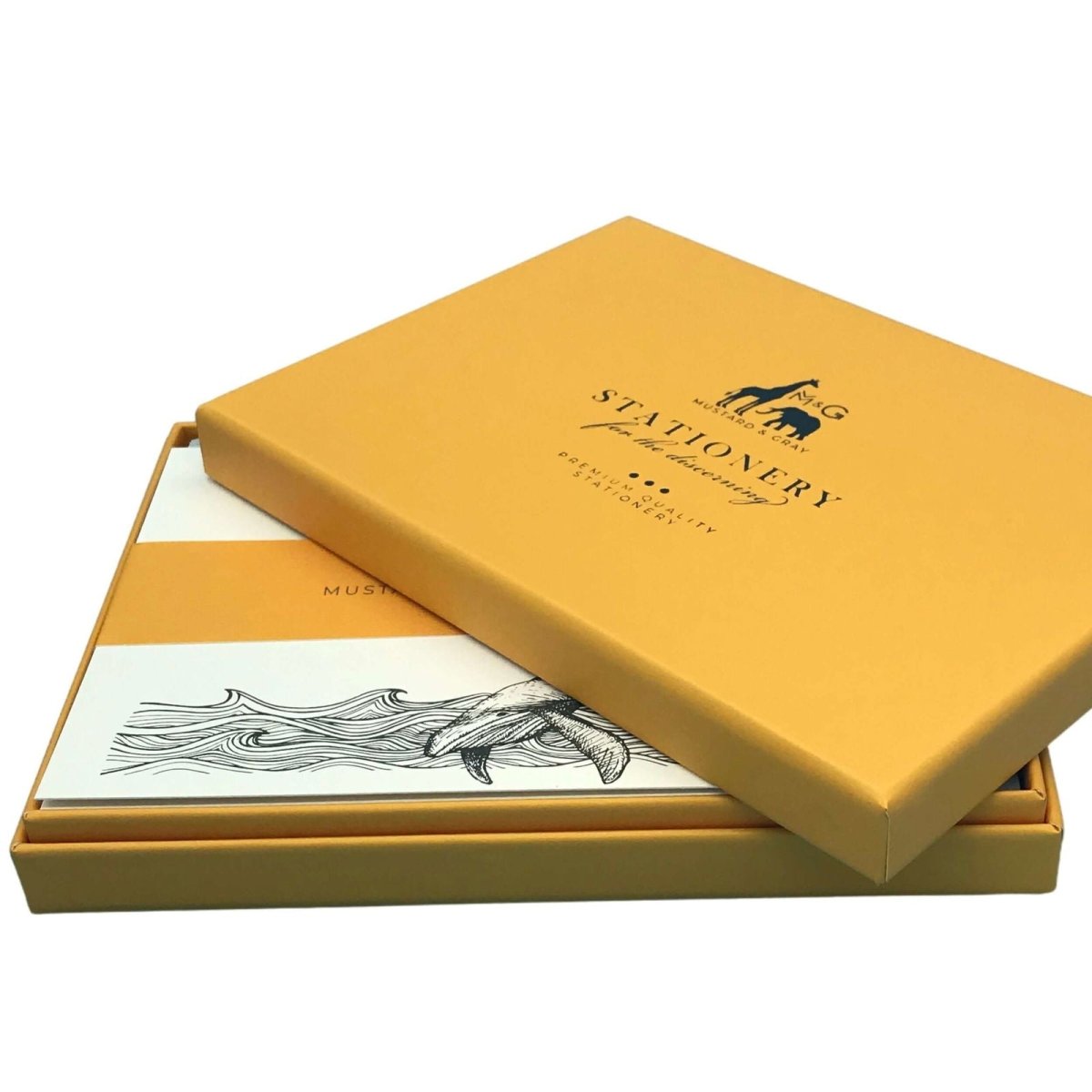 Night Whale Notecards - Mustard and Gray Ltd