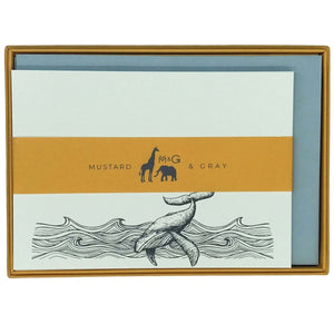 Night Whale Notecards - Mustard and Gray Ltd