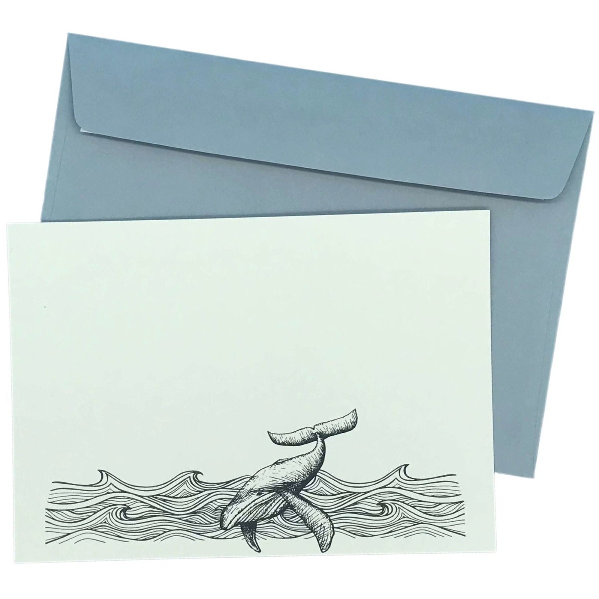 Night Whale Notecards - Mustard and Gray Ltd