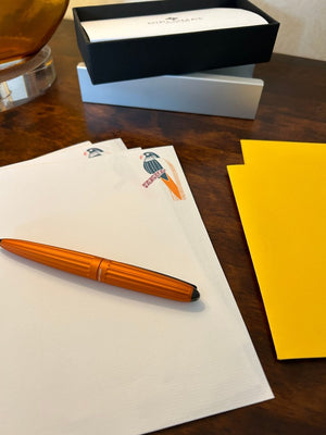 Parrot Letter Paper - Laid A5 Writing Paper - Mustard and Gray Ltd