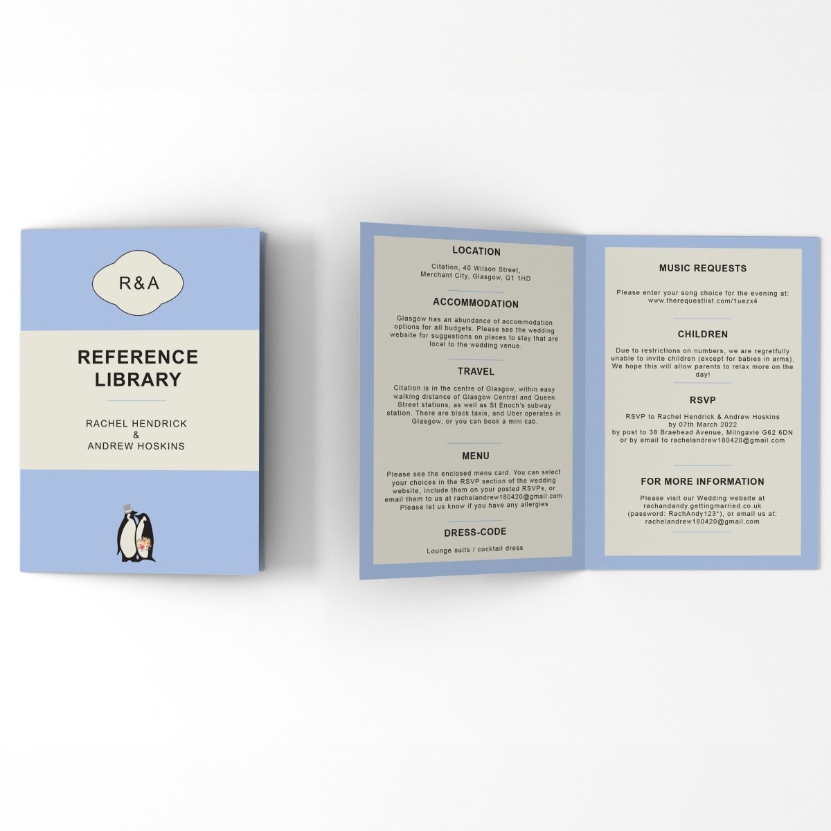 Penny Classics Book Folded Information Card