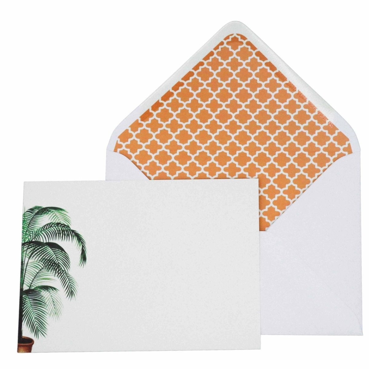 Potted Palm Notecard Set with Lined Envelopes - Mustard and Gray Ltd